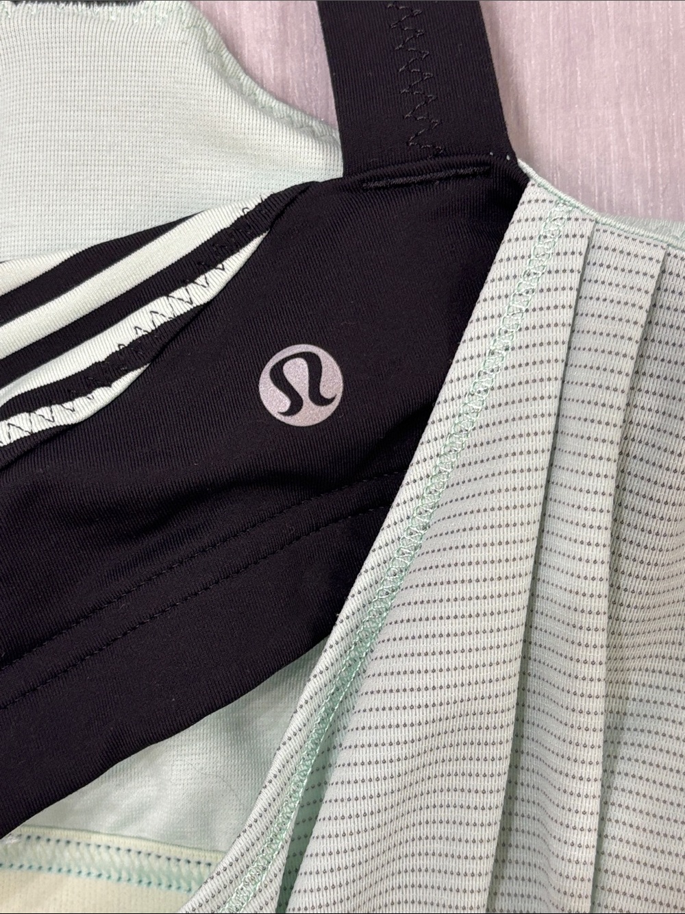 lululemon athletica Black and Mint Striped Tank - Picture 2 of 7